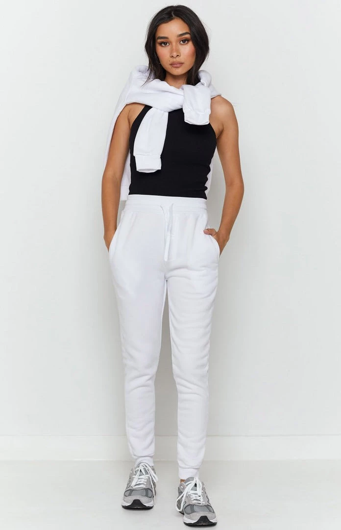 Beginning Boutique Bottoms Sports Wear Track Pants White 3 Beginning Boutique Bottoms Sports Wear Track Pants White