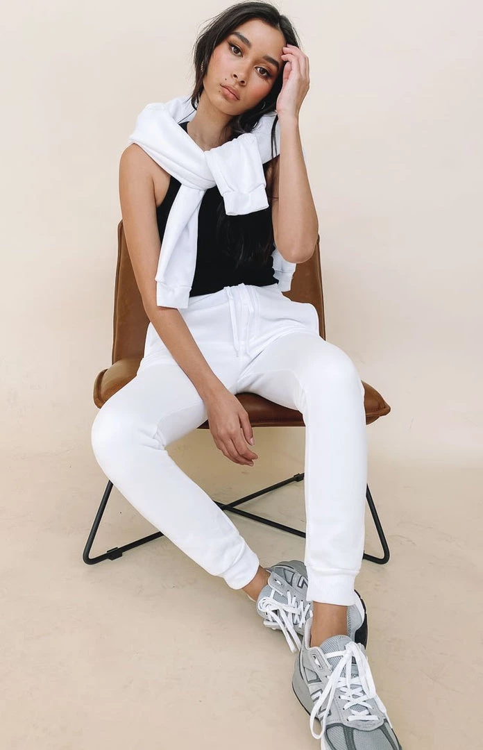 Beginning Boutique Bottoms Sports Wear Track Pants White 1 Beginning Boutique Bottoms Sports Wear Track Pants White