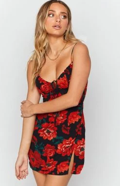 BB Exclusive Dresses Springsteen Mini Dress Black Flower 13 BB Exclusive Dresses Springsteen Mini Dress Black Flower