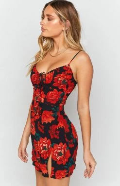 BB Exclusive Dresses Springsteen Mini Dress Black Flower 14 BB Exclusive Dresses Springsteen Mini Dress Black Flower