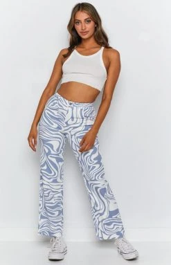 Beginning Boutique Bottoms Spritz Printed Pants Blue 12 Beginning Boutique Bottoms Spritz Printed Pants Blue