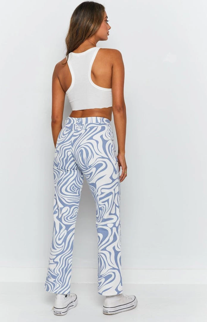 Beginning Boutique Bottoms Spritz Printed Pants Blue 7 Beginning Boutique Bottoms Spritz Printed Pants Blue