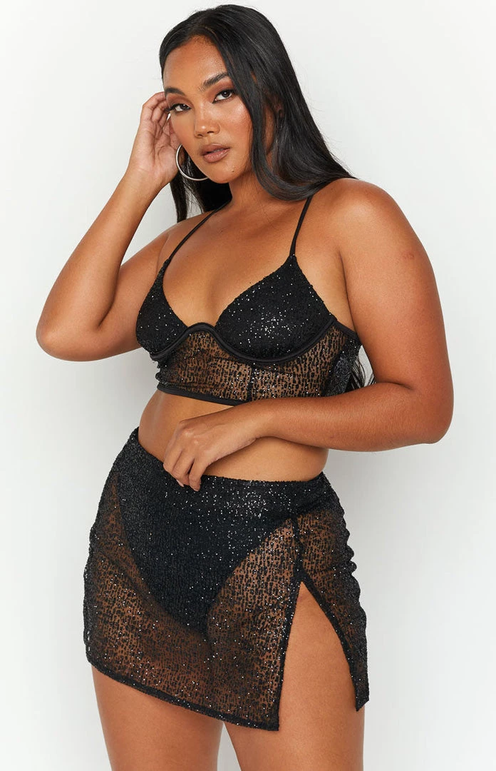 BB Exclusive Bottoms Starman Black Sparkle Skirt 7 BB Exclusive Bottoms Starman Black Sparkle Skirt