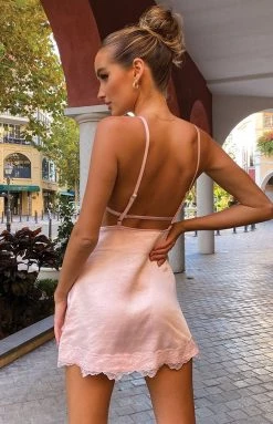 BB Exclusive Stella Lace Trim Dress Pink Dresses