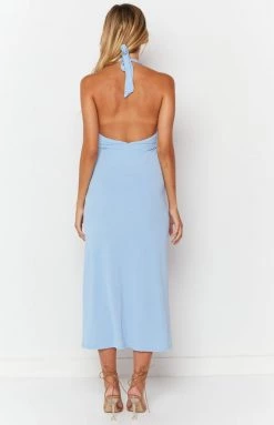 Beginning Boutique Dresses Stephanie Blue Halter Maxi Dress