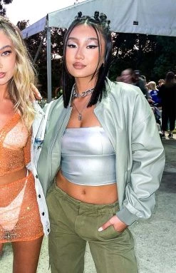 Beginning Boutique Steven Green PU Bomber Jacket