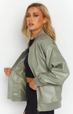 Beginning Boutique Steven Green PU Bomber Jacket