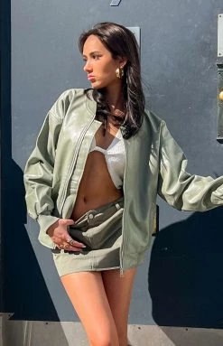 Beginning Boutique Steven Green PU Bomber Jacket