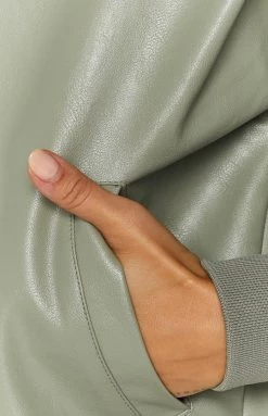 Beginning Boutique Steven Green PU Bomber Jacket