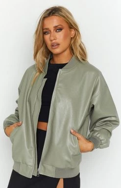 Beginning Boutique Steven Green PU Bomber Jacket