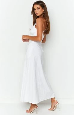 Beginning Boutique Storm White Midi Dress