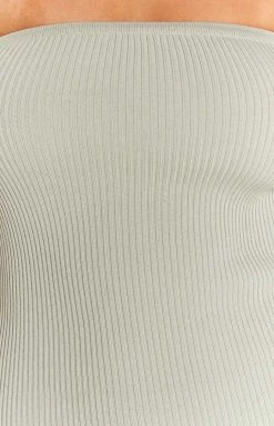 BB Exclusive Stranger Sage Strapless Knit Maxi Dress Dresses