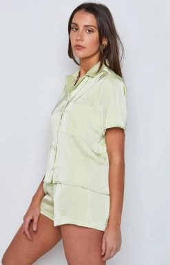 BB Exclusive Strasbourg Shirt Green Satin Extended Sizes 14 BB Exclusive Strasbourg Shirt Green Satin Extended Sizes