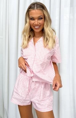 BB Exclusive Strasbourg Shirt Pink Gingham Extended Sizes