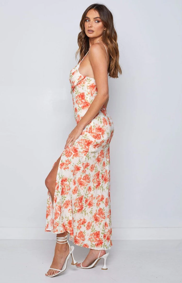 Beginning Boutique Summer Bouquet Orange Midi Dress 7 Beginning Boutique Summer Bouquet Orange Midi Dress