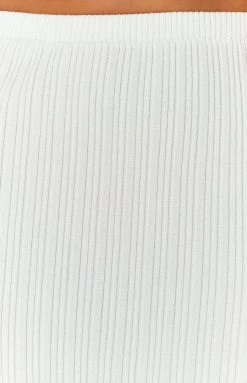 BB Exclusive Bottoms Summertime White Knit Maxi Skirt