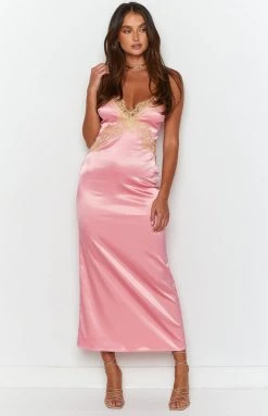 BB Exclusive Sunni Pink Slip Maxi Dress