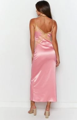BB Exclusive Sunni Pink Slip Maxi Dress