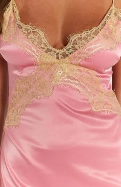 BB Exclusive Sunni Pink Slip Maxi Dress