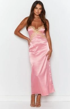 BB Exclusive Sunni Pink Slip Maxi Dress