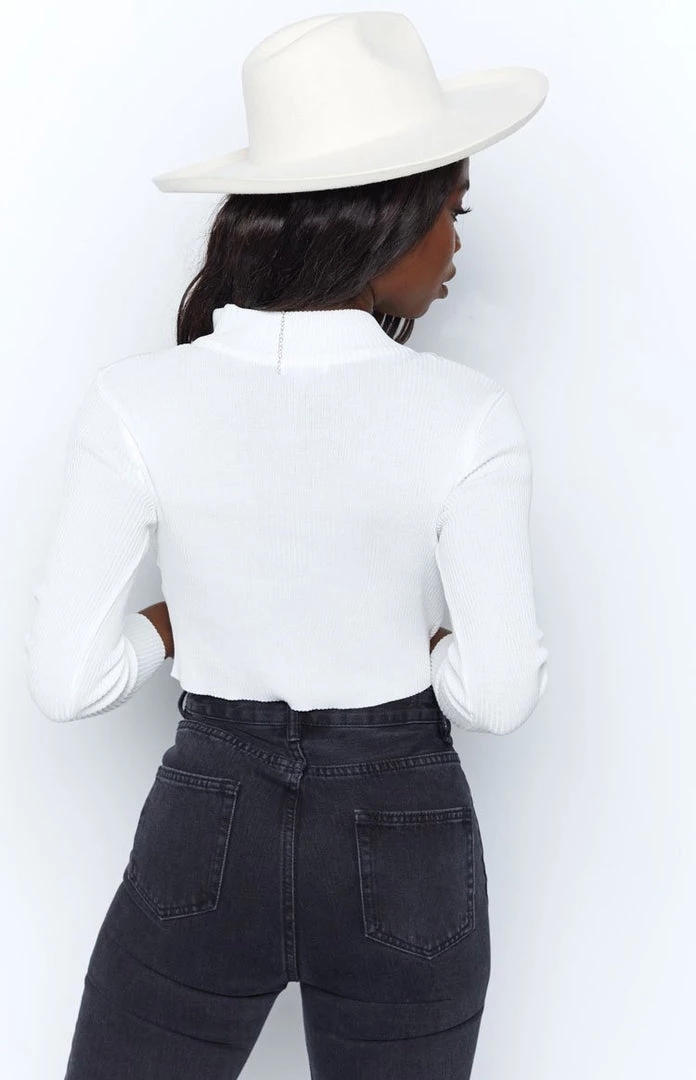 Beginning Boutique Sunny Zip Long Sleeve Top White 6 Beginning Boutique Sunny Zip Long Sleeve Top White