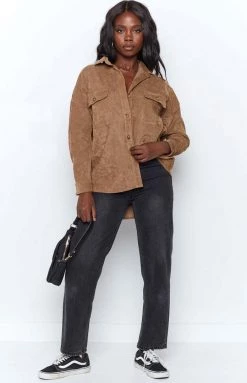 Beginning Boutique Outerwear Surface Level Suede Jacket Brown