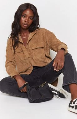 Beginning Boutique Outerwear Surface Level Suede Jacket Brown