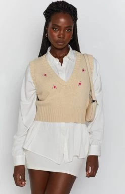 Emma Rose X Beginning Boutique The Susie Vest Cream Tops