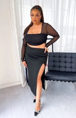 BB Exclusive Suzie Black Long Sleeve Top Tops