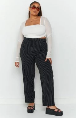 BB Exclusive Suzie White Long Sleeve Top Tops