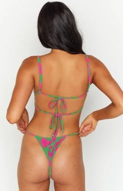 BB Exclusive Sydney Green Floral Bikini Bottoms Swimwear