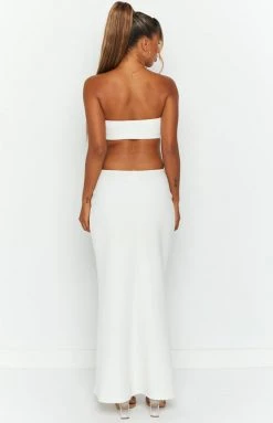 BB Exclusive Sylvie White Strapless Maxi Dress
