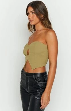 Beginning Boutique Tops Take Care Green Top