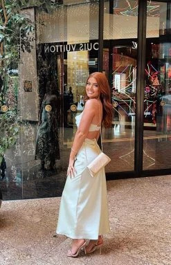 Beginning Boutique Taleah Cut Out Maxi Dress Sage