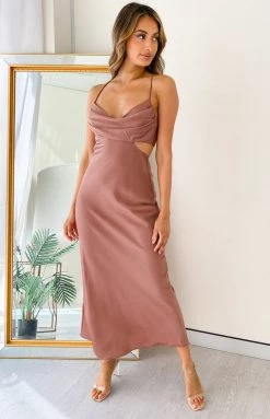 Beginning Boutique Dresses Taleah Cut Out Maxi Dress Bronze