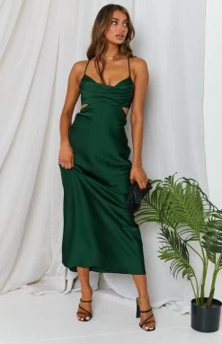 Beginning Boutique Taleah Cut Out Maxi Dress Green