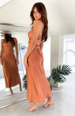 Beginning Boutique Taleah Rust Cut Out Maxi Dress