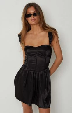 BB Exclusive Tallulah Black Corset Mini Dress New