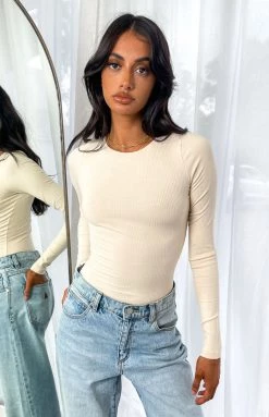 BB Exclusive New Tamia Cream Long Sleeve Bodysuit