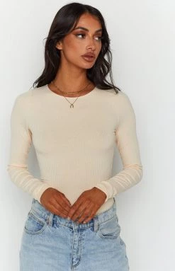 BB Exclusive New Tamia Cream Long Sleeve Bodysuit
