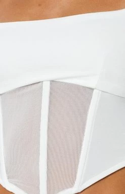 Beginning Boutique Tammy White Corset Top Tops