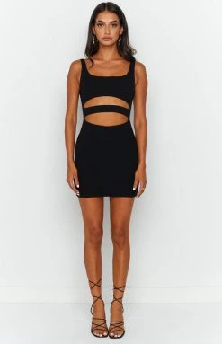 Beginning Boutique Tashena Black Cut Out Mini Dress Dresses