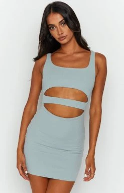 Beginning Boutique Dresses Tashena Blue Cut Out Mini Dress