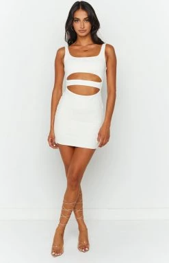 Beginning Boutique Dresses Tashena White Cut Out Mini Dress