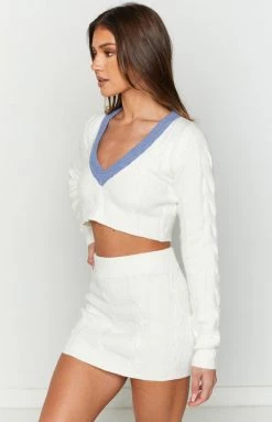 BB Exclusive Teagan White Knit Mini Skirt New