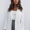 Beginning Boutique Outerwear Teenage Dream Blazer White