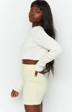 Beginning Boutique Bottoms Tell Me Knit Skirt Yellow