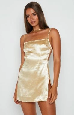 Emma Rose X Beginning Boutique Dresses The Champagne Gold Mini Dress