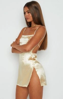 Emma Rose X Beginning Boutique Dresses The Champagne Gold Mini Dress