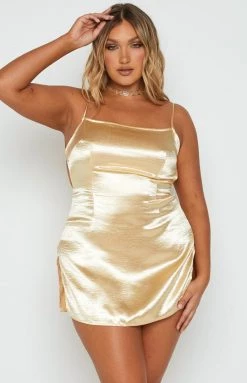 Emma Rose X Beginning Boutique Dresses The Champagne Gold Mini Dress